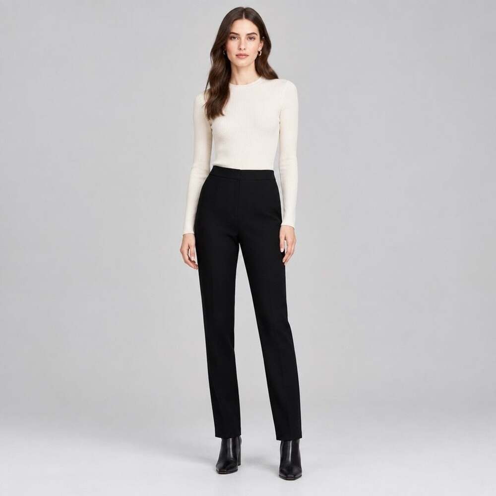 Eileen Fisher Straight Leg Pants Size L Black